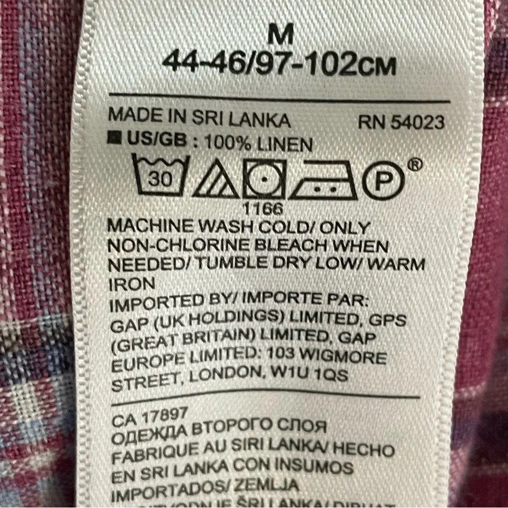 Banana Republic | Red Plaid Camden Standard Fit Linen Shirt